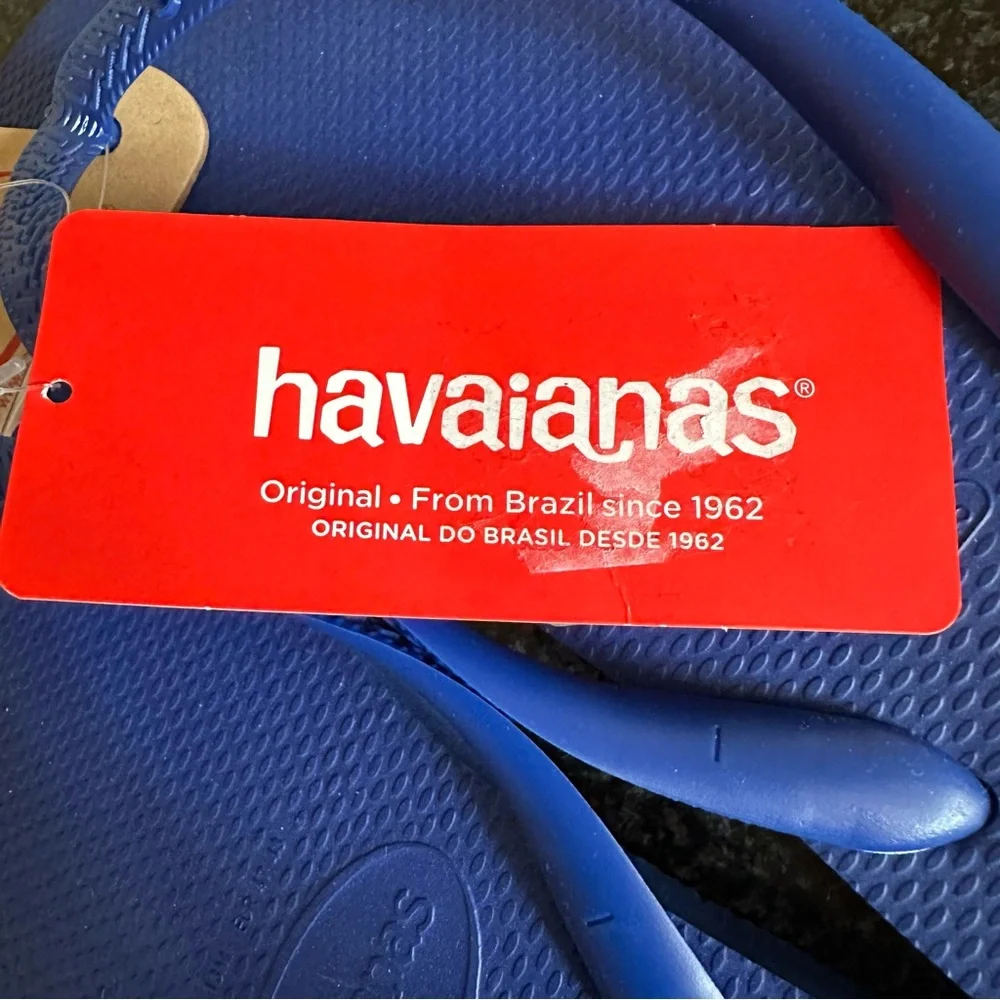 NEW Havaianas Men’s Marine Blue Flip Flop Sandals 13